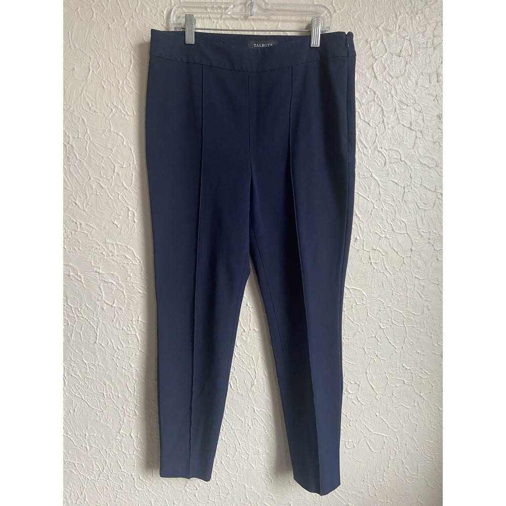 Talbots Womens High Waist Skinny Ankle Pants Size 6P Blue Stretch Cotton Blend